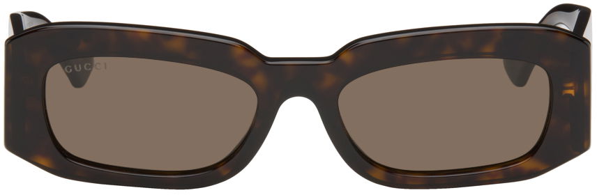 Solbriller Gucci Rectangular Sunglasses Brun | GG1426S-002, 0