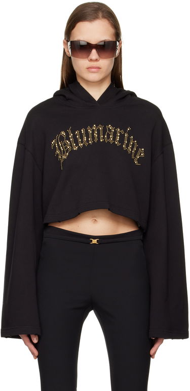 Sweatshirt Blumarine Blumarine Cropped Embellished Hoodie Sort | P322F017A, 0