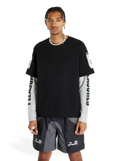 T-shirt Pleasures Becuz Layered Long Sleeve Sort | P23SY008 BLACK/GREY