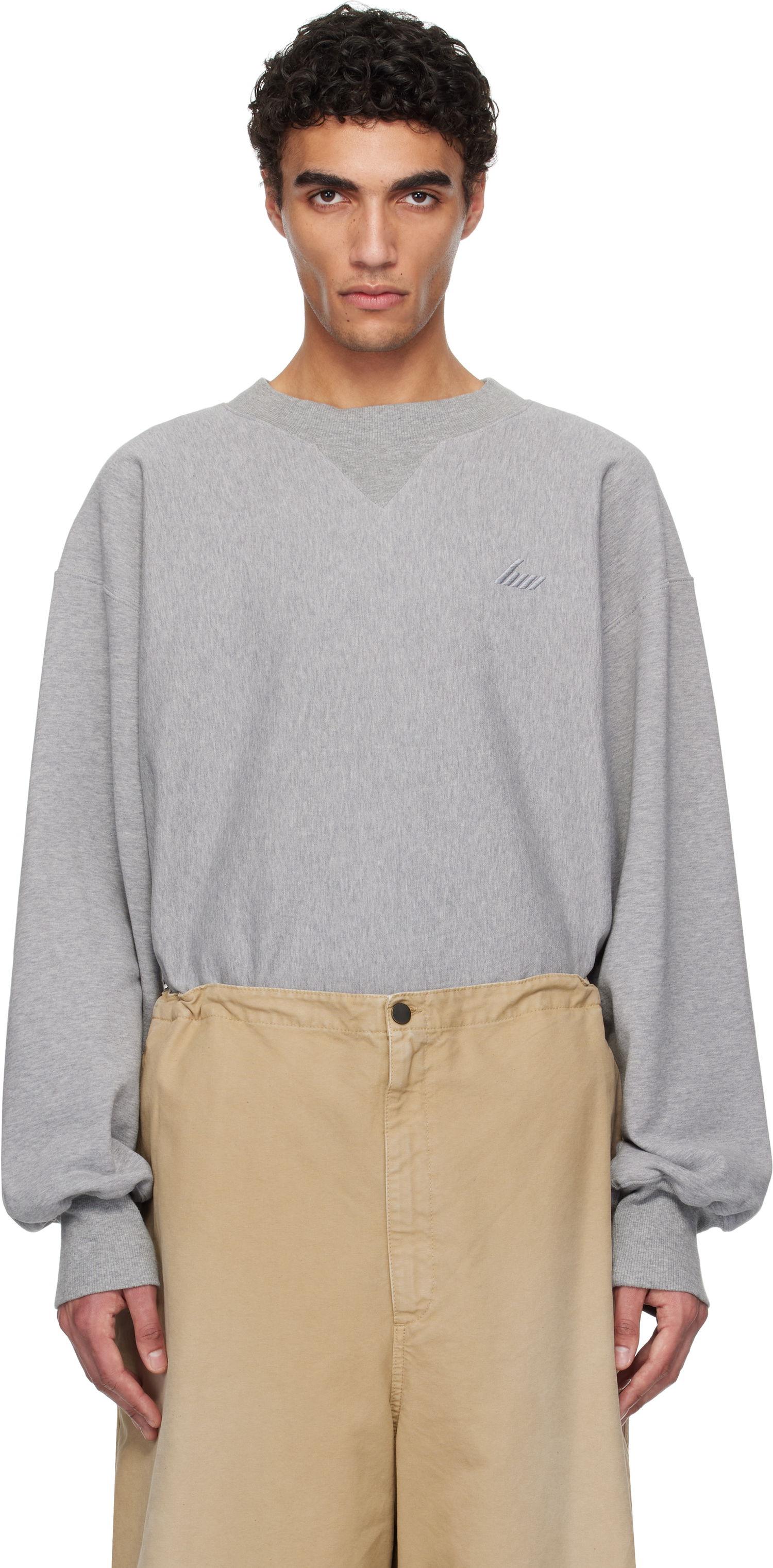 Sweatshirt HED MAYNER Hed Mayner Embroidered Sweatshirt Grå | HMMA72012R-HA183, 0