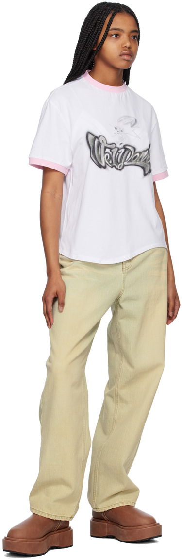 T-shirt We11done We11done Crewneck T-Shirt with Rabbit Print Hvid | WD-TT1-23-736-U-PK, 3