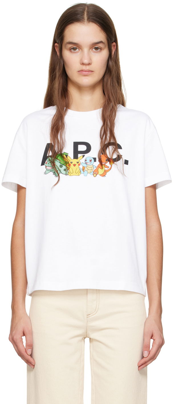 T-shirt A.P.C. Pokémon 'The Crew' T-Shirt Hvid | COBQX-F26309, 0