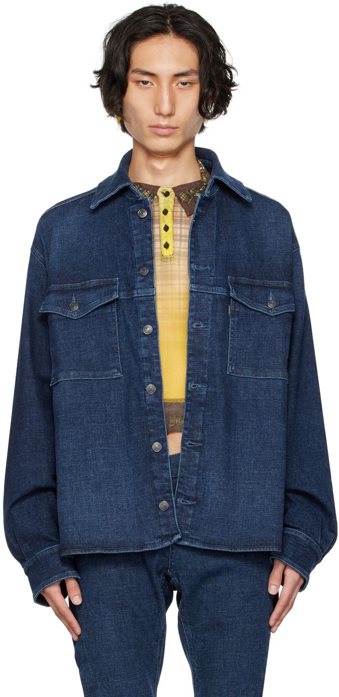 Jakke Ottolinger Ottolinger Denim Buttoned Shirt Blå | 1700408