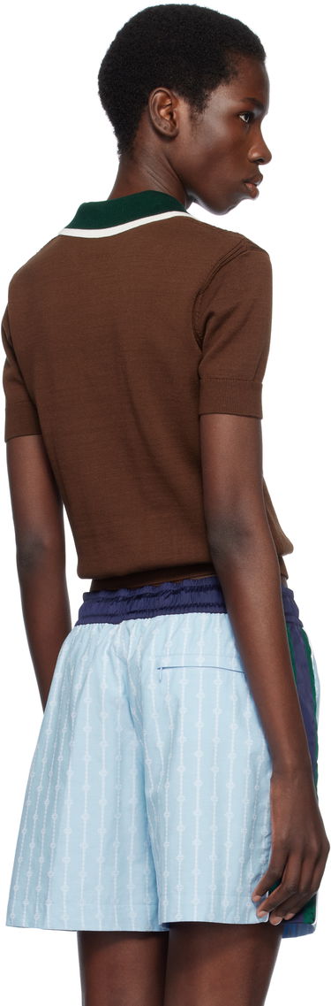 Polo skjorte Casablanca Casablanca Cable Knit Polo Brun | WS25-KW-948-01, 2