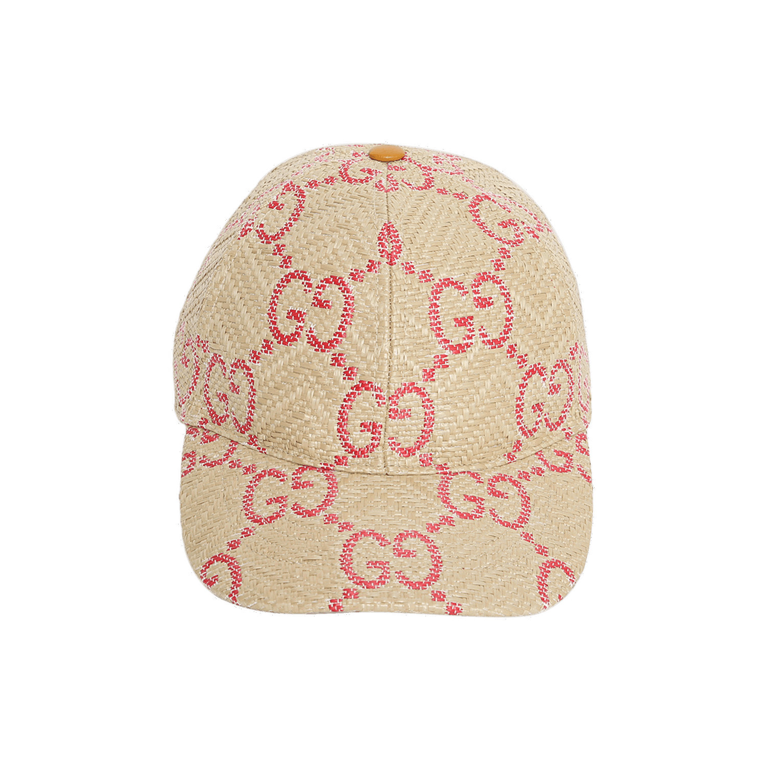 Kasket Gucci GG Raffia Effect Baseball Cap Lyserød | 701713 3HAJF 9576, 0