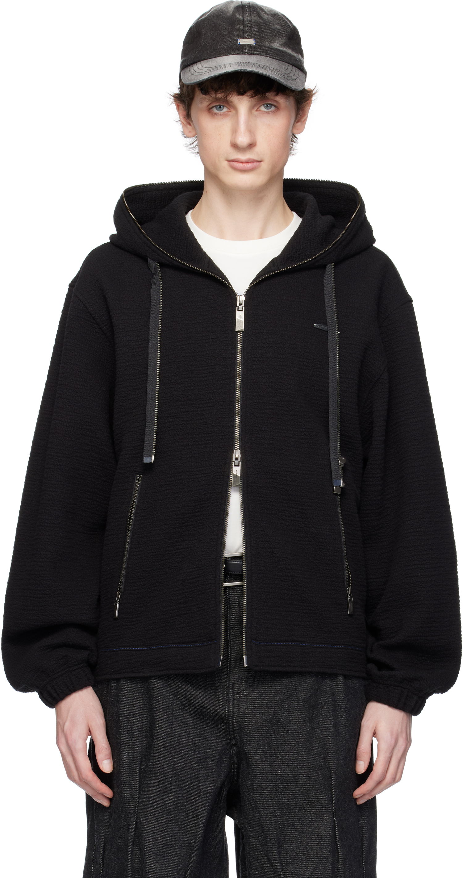 Sweatshirt ADER ERROR ADER error Realce Product. 31 Zip-Up Hoodie Sort | BO01SSHD0402BK, 0