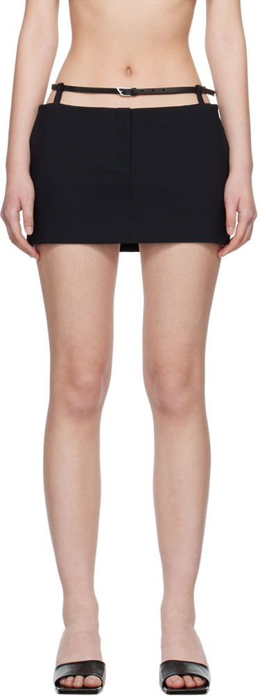 Nederdel The Attico Attico Belted Miniskirt Sort | 248WCS226 E100, 0