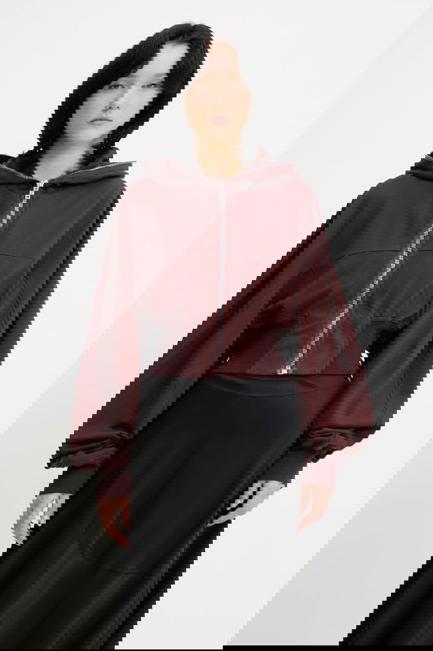 Sweatshirt Rick Owens Rick Owens DRKSHDW Collage Gimp Hoodie Bourgogne | DS02E7233.RIG, 0
