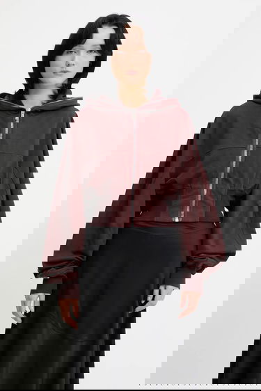 Sweatshirt Rick Owens Rick Owens DRKSHDW Collage Gimp Hoodie Bourgogne | DS02E7233.RIG, 0