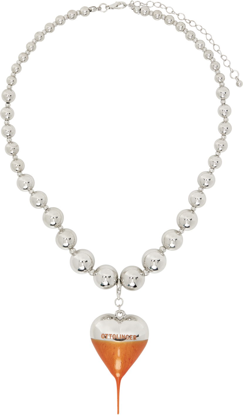 Halskæde Ottolinger Ottolinger Otto Heart Beaded Necklace Metalisk | 12590012501