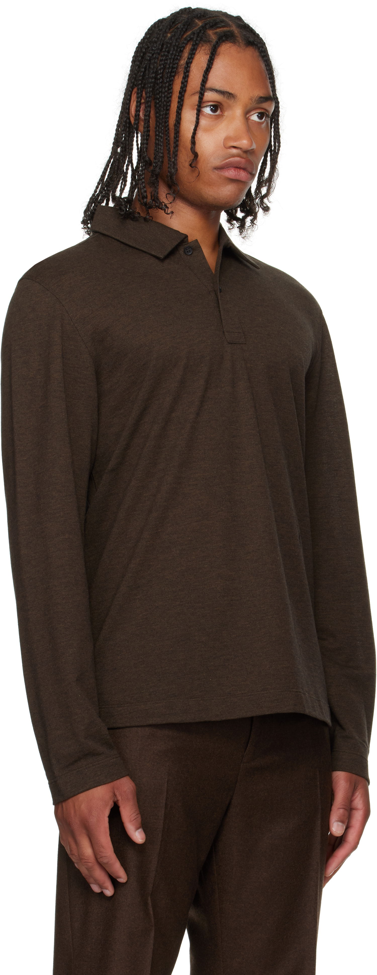 Polo skjorte FERRAGAMO Ferragamo Long Sleeve Polo Brun | 786359, 1