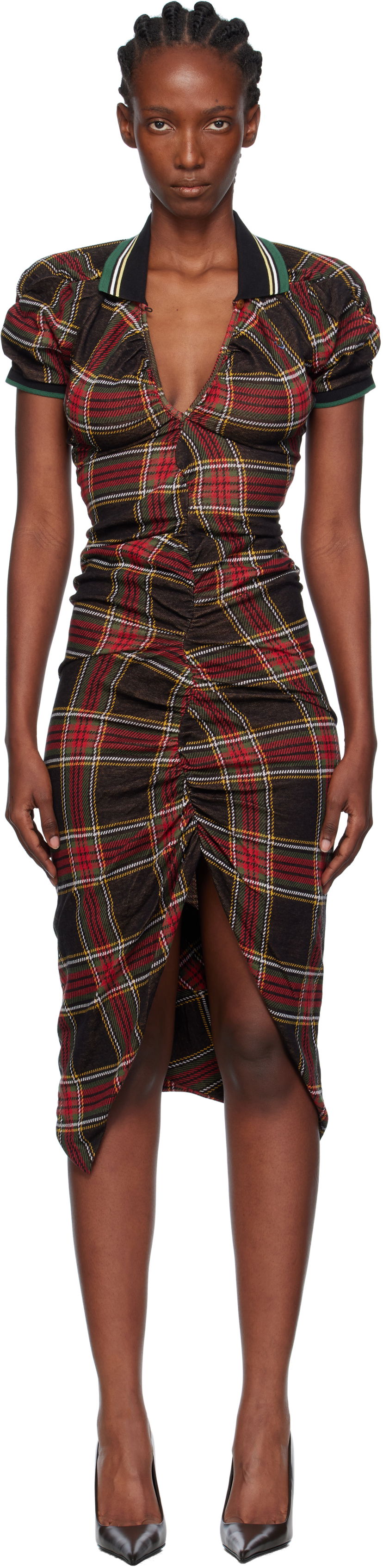 Kjole Vivienne Westwood Vivienne Westwood Pulling Plaid Midi Dress Flerfarvet | 1601004S-J009T-