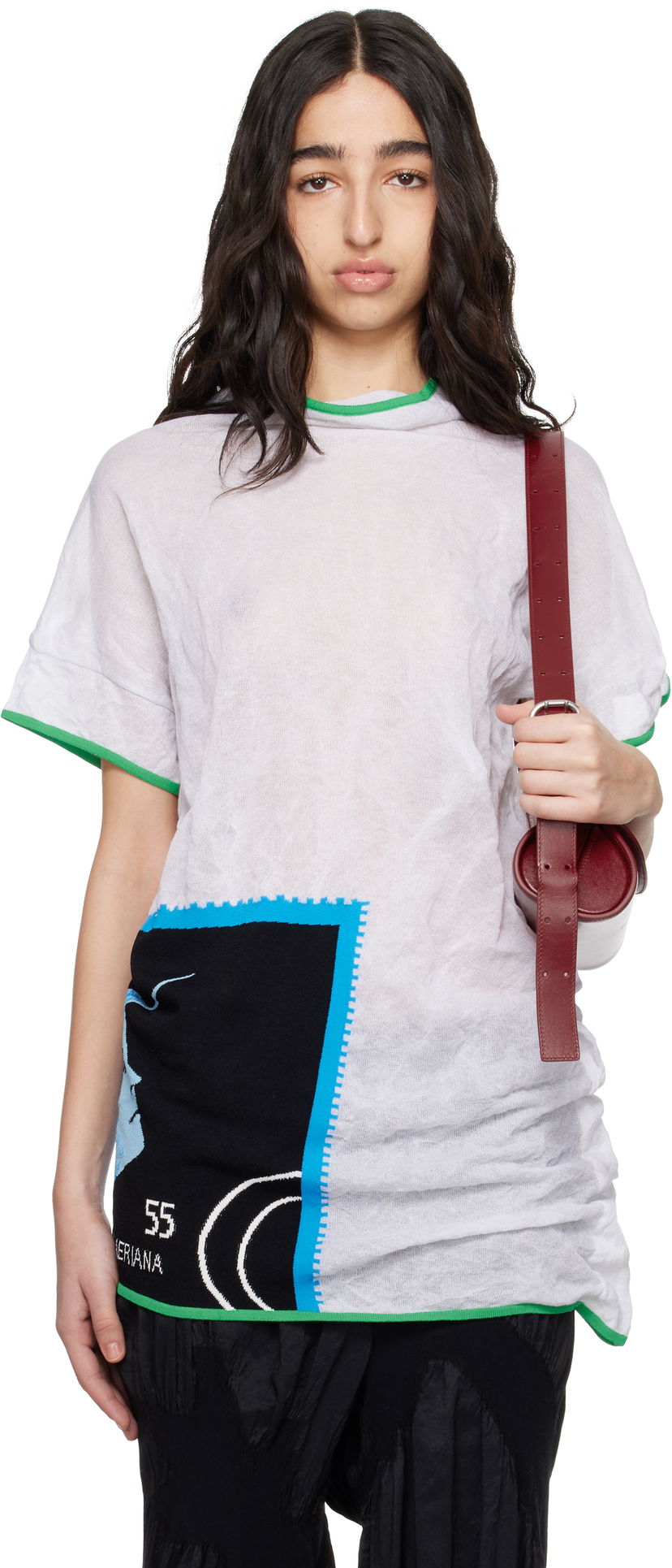 T-shirt KIKO KOSTADINOV Kiko Kostadinov Promina Knit T-Shirt Hvid | KKWSS25KN09-111
