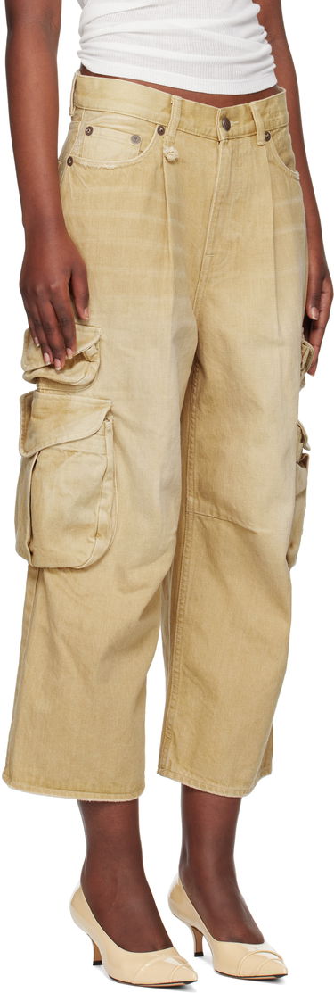 Cargo bukser R13 R13 Cropped Multi Pocket Cargo Pants Beige | R13WD246-D235A, 1