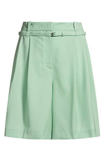 Shorts BOSS Regular-Fit Virgin Wool Culottes Grøn | 50537395