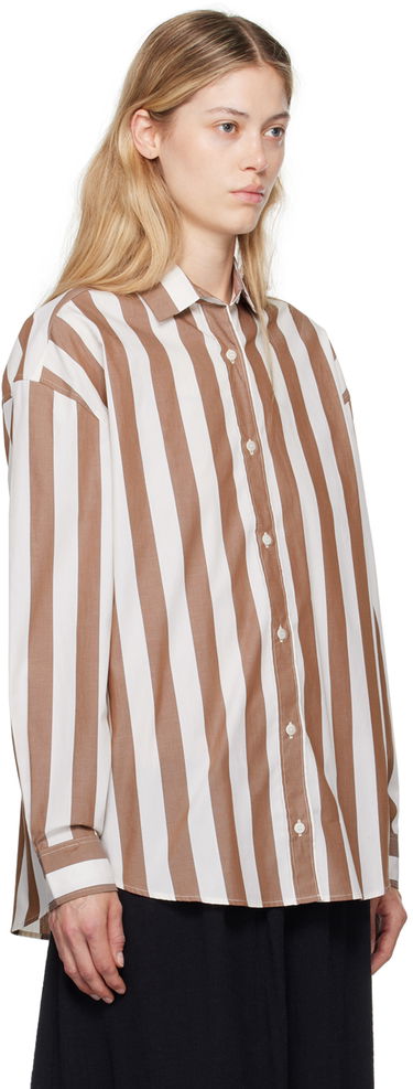 Skjorte Baserange Loose Striped Shirt Brun | SHLOL-PO-AU24, 1
