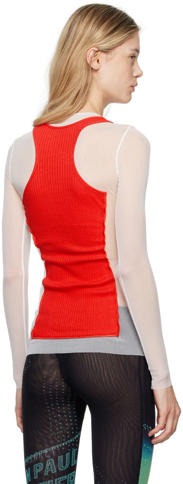 Tanktop Jean Paul Gaultier Jean Paul Gaultier 'The Petit Grand' Layered Long Sleeve T-Shirt Rød | 24/30-F-TO193B-T001-0130, 2