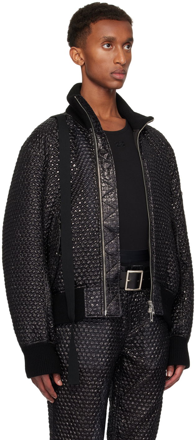 Bomberjakke Helmut Lang Helmut Lang Seatbelt Down Bomber Jacket Sort | O06HM199, 1