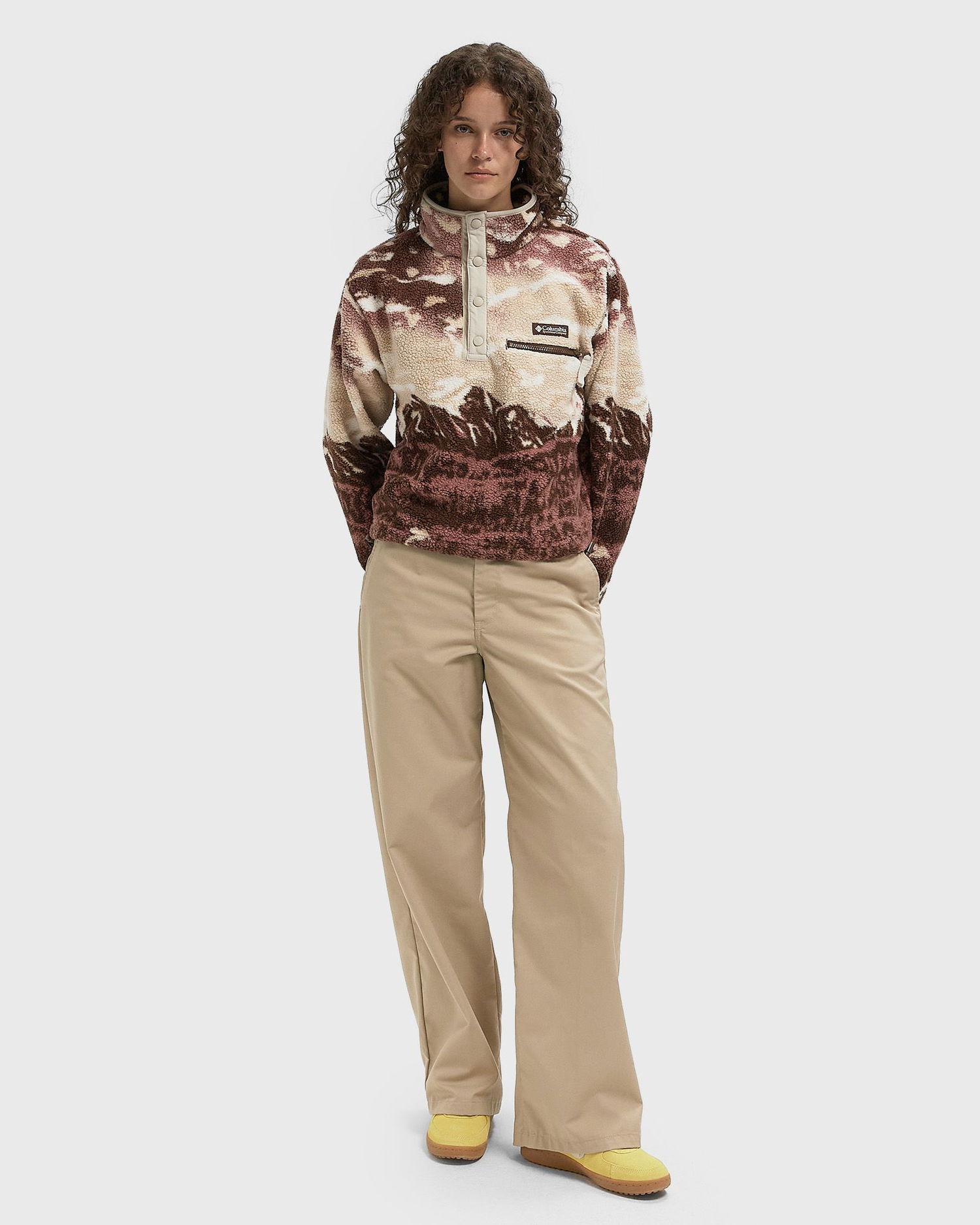 Sweater Columbia Helvetia II Printed Cropped Fleece Half Snap Pullover Brun | 2098501256, 1