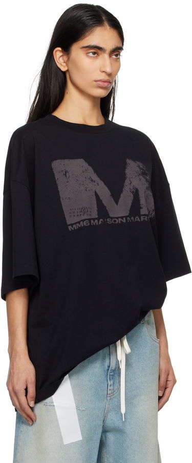 T-shirt Maison Margiela MM6 Maison Margiela Sunbleached Logo T-Shirt Brun | S52GC0342 S24312, 4