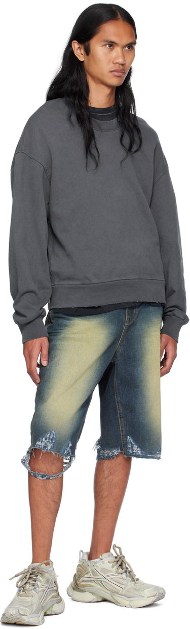 Sweater We11done We11done Wide Neck Sweatshirt Grå | WD-TH2-24-801-U-CH, 3