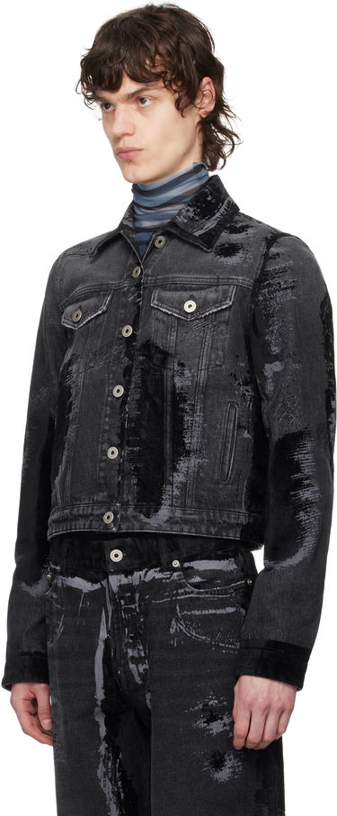 Bomberjakke Jean Paul Gaultier Jean Paul Gaultier 'The Flocked' Denim Jacket Sort | 25/33-F-VE094-D016-06, 3