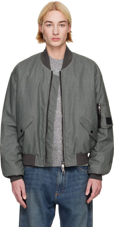 Bomberjakke Dolce & Gabbana Dolce&Gabbana Oversize Linen Bomber Jacket Grå | G9BBMTFU4L4, 0