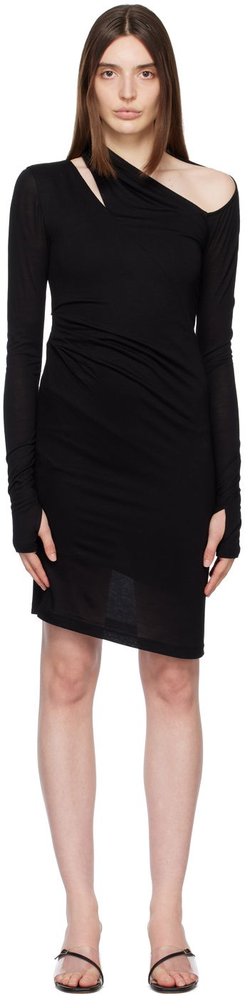 Kjole Helmut Lang Scala Midi Dress Sort | M10HW602