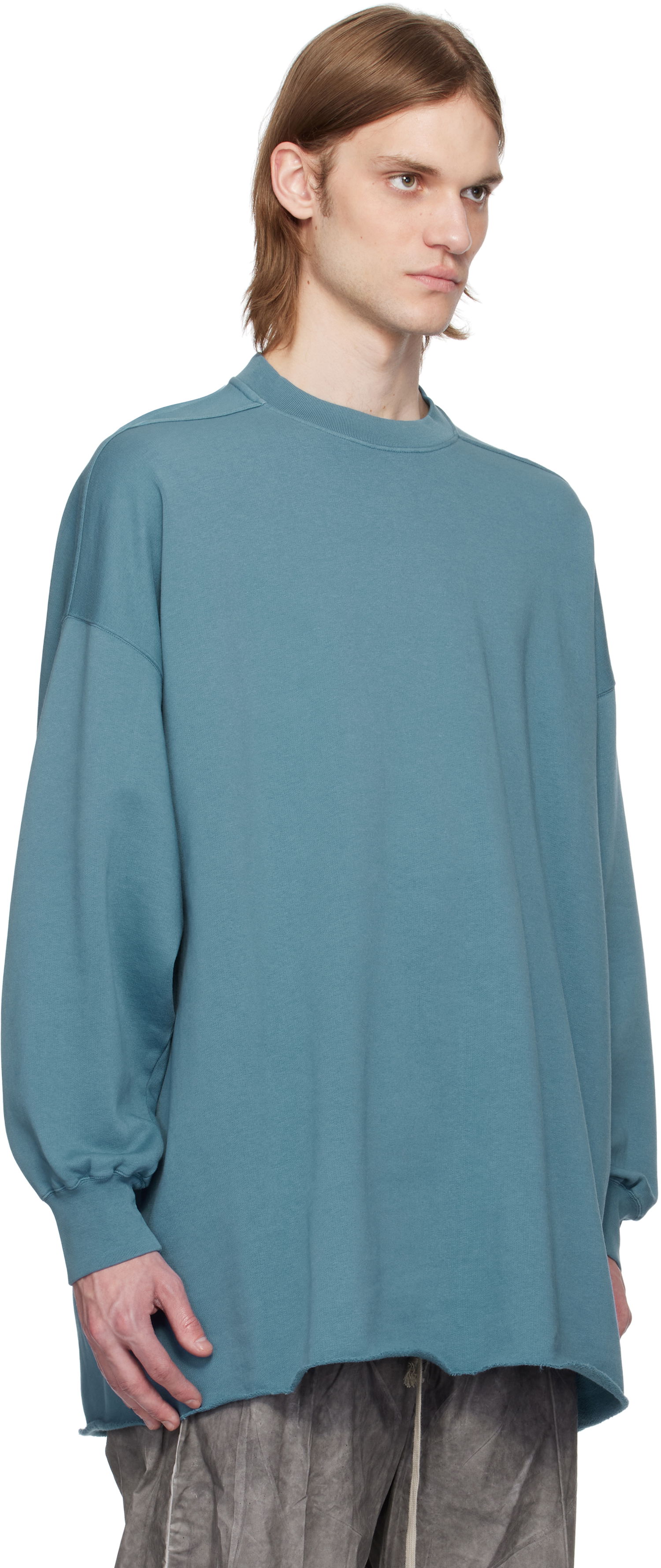 Sweater Rick Owens Rick Owens DRKSHDW Hollywood Tommy Long Sleeve Sweatshirt Blå | DU01E3292 FP, 1