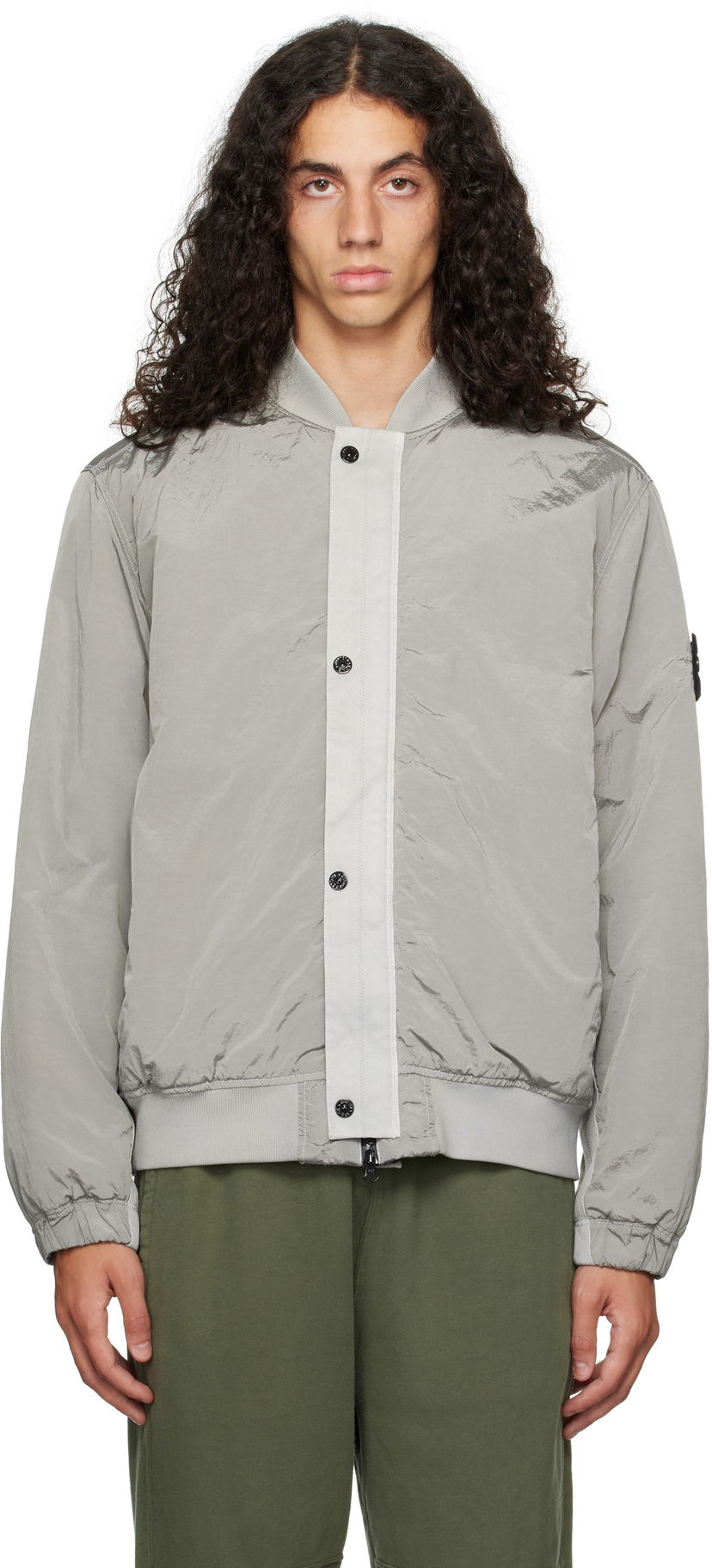 Bomberjakke Stone Island Nylon Metal Bomber Jacket Grå | 811544919