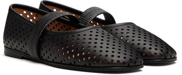 Sneakers og sko Stella McCartney Stella McCartney Ryder Perforated Ballerina Flats Sort | 810528KP027, 3