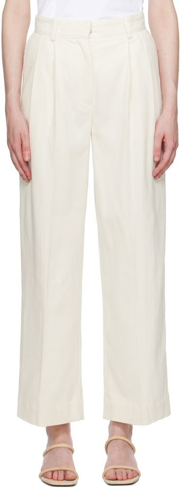 Bukser TOTEME TOTEME Pleated Wide-Leg Trousers Hvid | 243-WRB0202-FB0191, 0