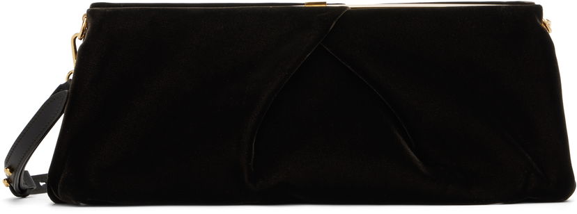 Håndtaske Dries Van Noten Dries Van Noten Velvet Clutch Sort | 252-011518-653