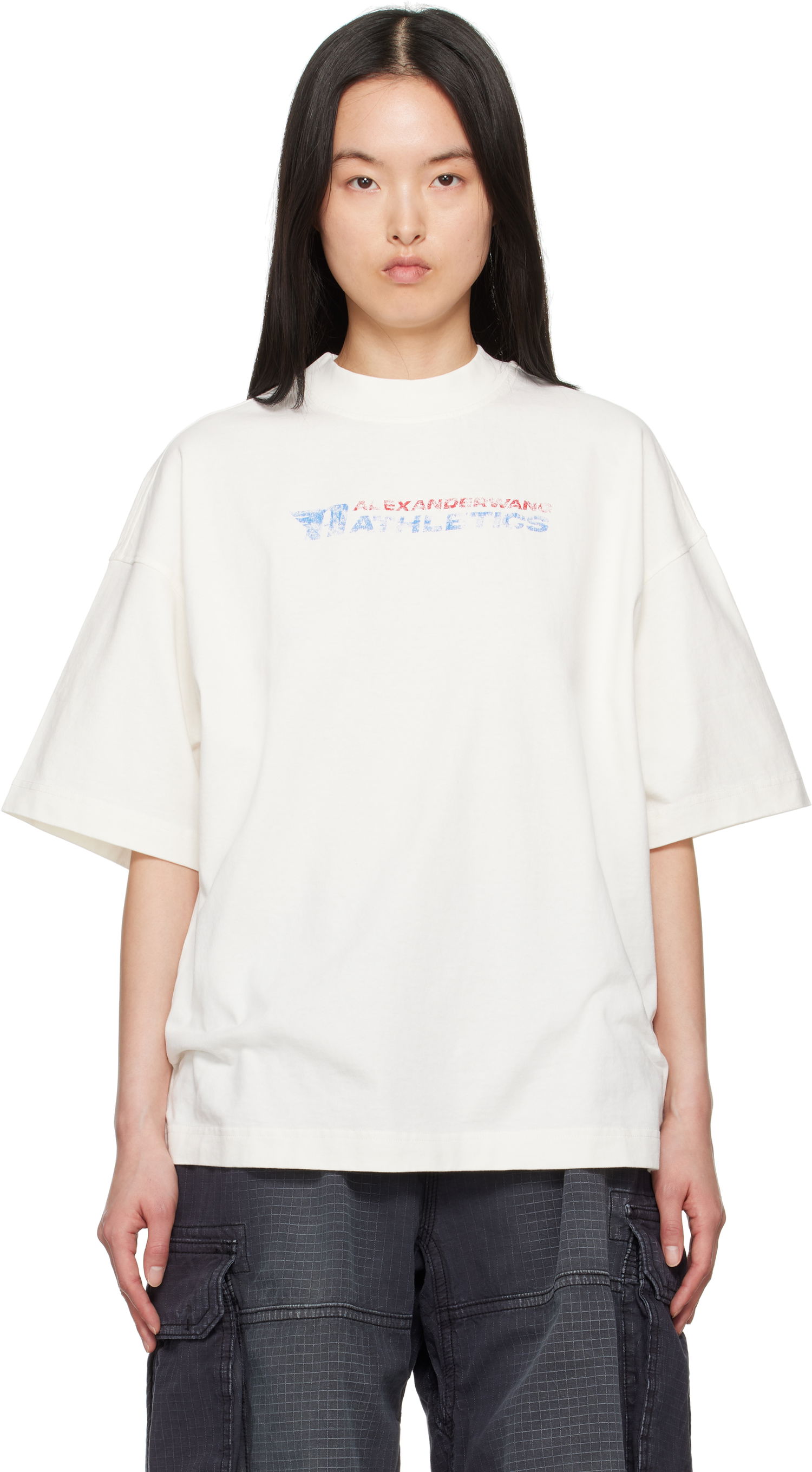 T-shirt Alexander Wang Alexander Wang Logo-Print T-Shirt Hvid | UCC2251835, 0