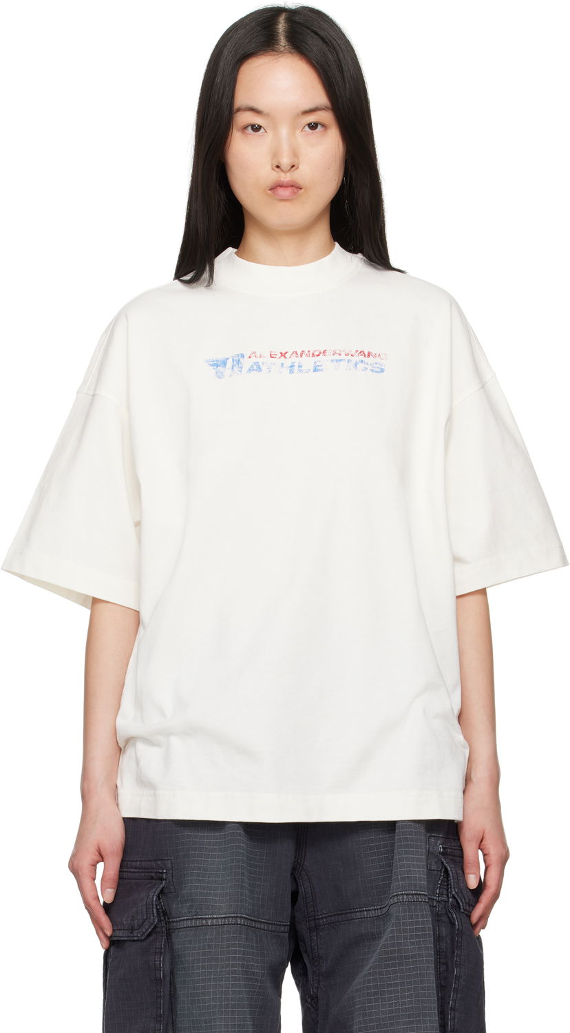 T-shirt Alexander Wang Alexander Wang Logo-Print T-Shirt Hvid | UCC2251835