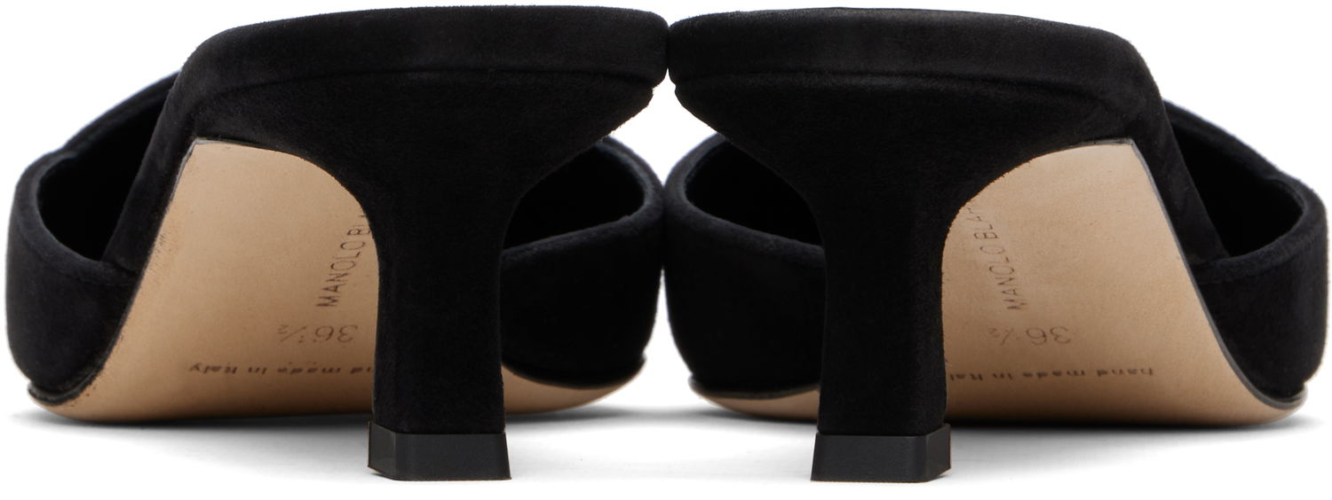 Smykker Manolo Blahnik Manolo Blahnik Moiramu Suede Heeled Mules Sort | 225-1957, 1