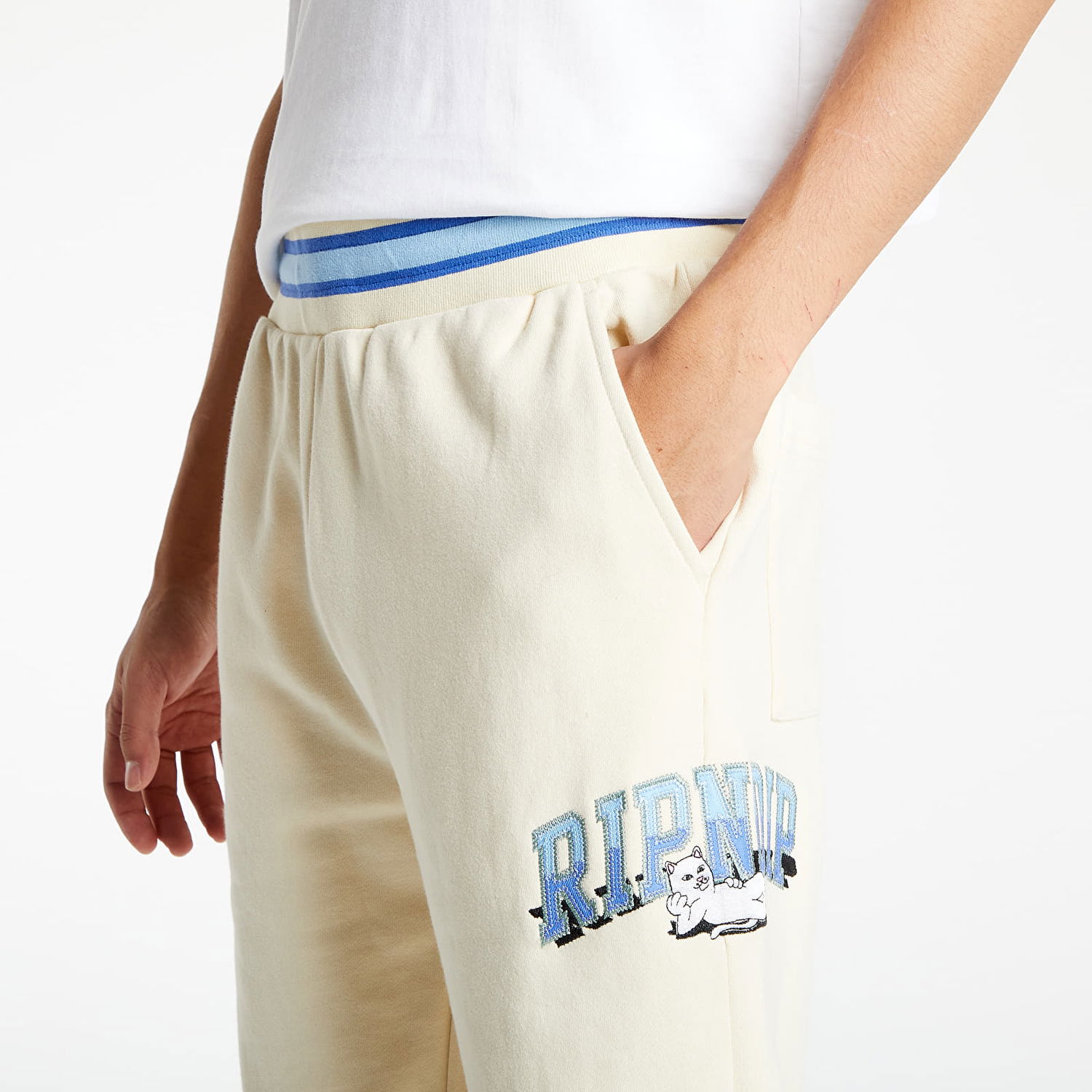 Joggingbukser RIPNDIP Team Spirit Embroidered Art Sweat Pants Beige | RND7035, 1