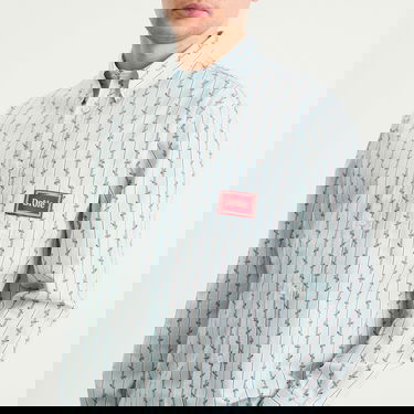 Skjorte Drôle de Monsieur Drole De Monsieur Floral Stripe Logo Shirt Blå | I-SH240-CO166-LBE, 5