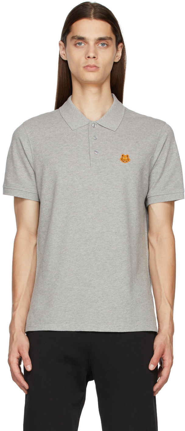 Polo skjorte KENZO Kenzo Tiger Crest Polo Grå | FA65PO0014PU