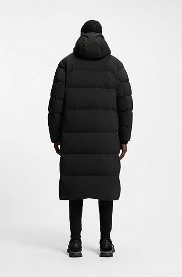 Puffer jakke BOSS Long-length Down Water-Repellent Stretch Fabric Jacket Sort | 50543972, 1
