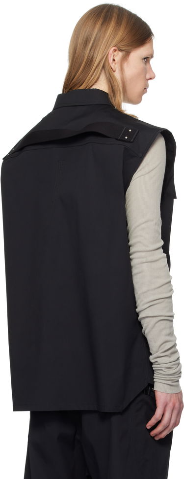 Skjorte Rick Owens Rick Owens Hollywood Jumbo Sleeveless Shirt Sort | RU01E5239 TE, 2