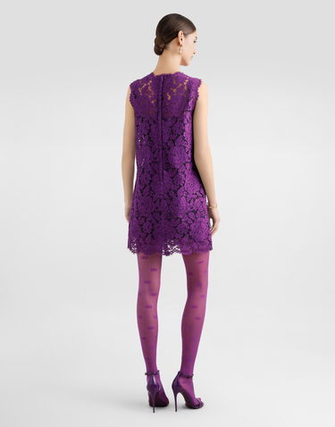 Kjole Dolce & Gabbana Dolce & Gabbana Sleeveless Lace Mini Dress Lilla | F6ATYTHLM7LF0571, 2