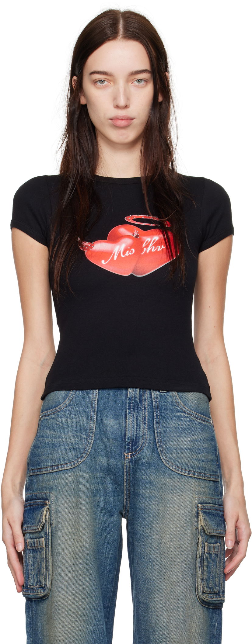 T-shirt MISBHV Hearts Baby T-Shirt Sort | 241W118