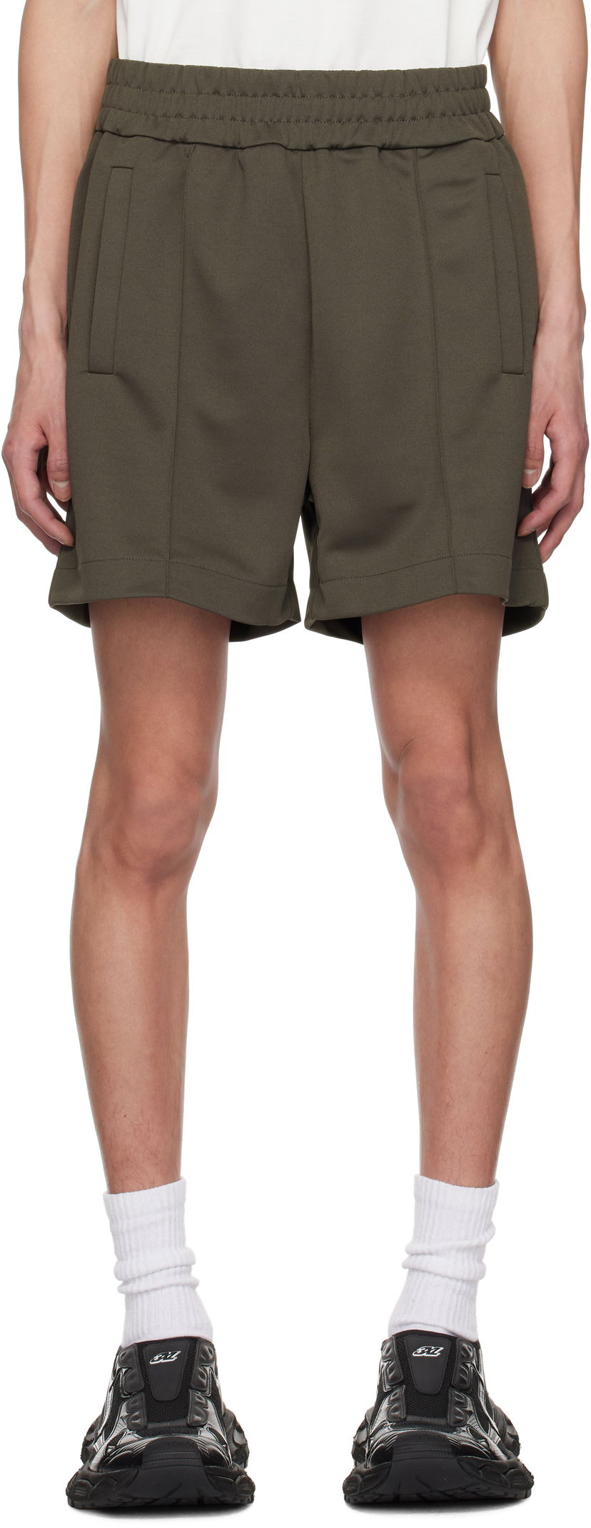 Shorts Palm Angels Palm Angels Curved Logo Shorts Grøn | PMCL008S25FAB0011303