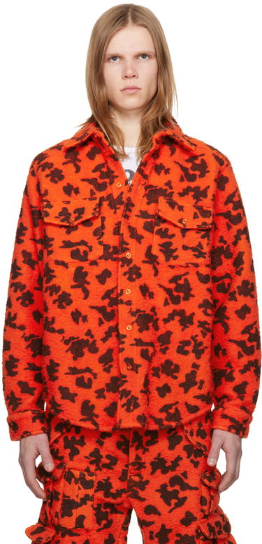 Skjorte ERL ERL Printed Fleece Shirt Orange | ERL07B023, 0