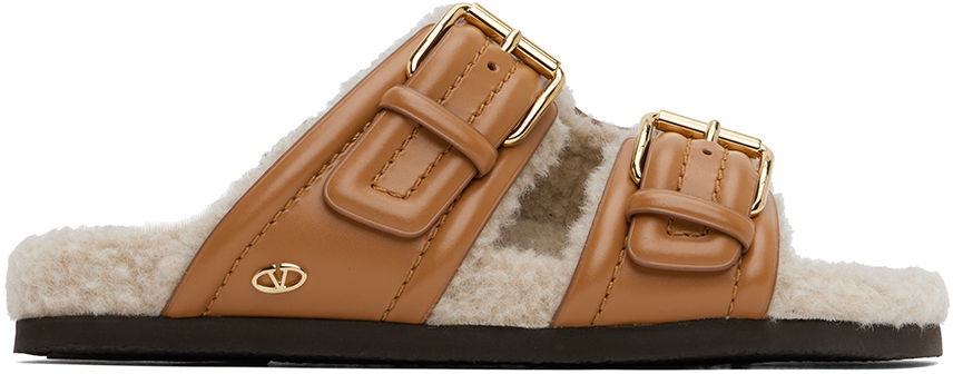 Tilbehør Valentino Valentino Garavani Fussfriend Shearling Slide Sandals Brun | 5W2S0IZ4SQP, 0