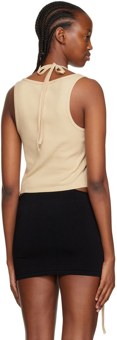 Tanktop Dion Lee Halter Neck Tie Tank Top Beige | C3029R22, 2