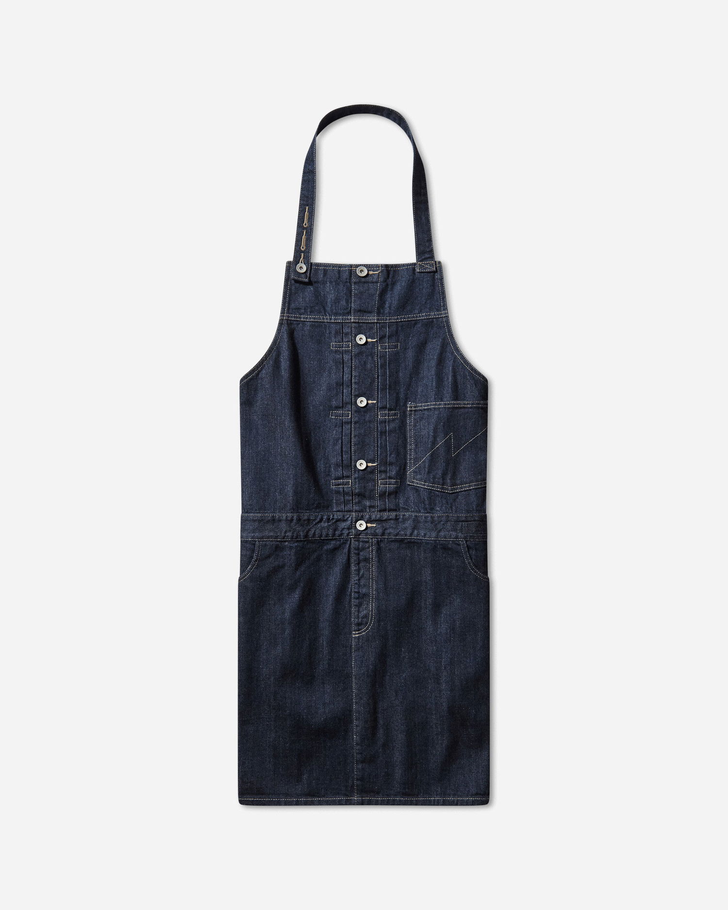 Tøj Neighborhood Button-Front Utility Denim Apron Mørkeblå | 252ZANH-AC01 INDIGO, 0