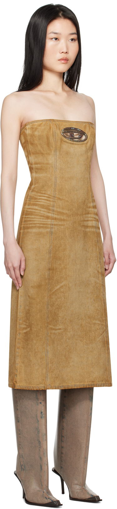 Kjole Diesel Denim Midi Tube Dress Brun | A15899 0AJET, 1