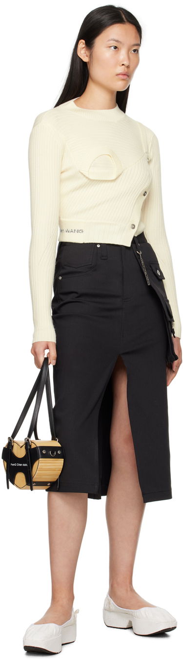 Sweater Feng Chen Wang Feng Chen Wang Ribbed Asymmetrical Sweater Beige | FWF16KT02, 3